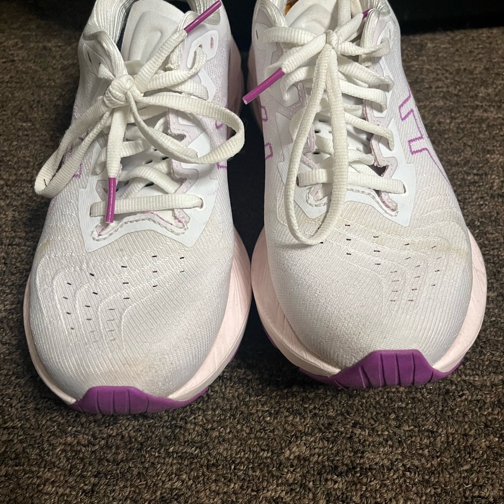 Asics White and Purple Women's Running Shoes